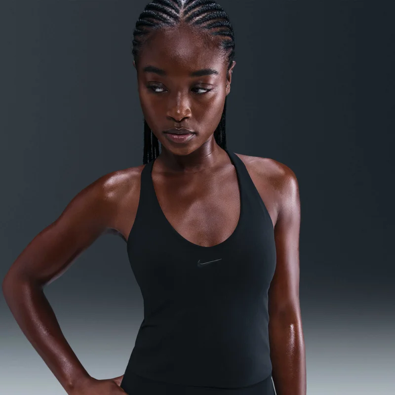 Nike Black Women's Universa Medium-support Padded Sports Bra Tank for Women | Best Price UAE